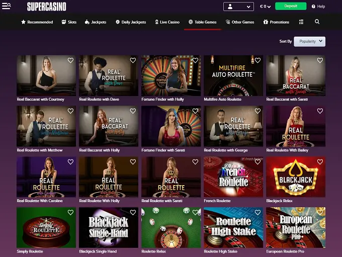 casino live games online